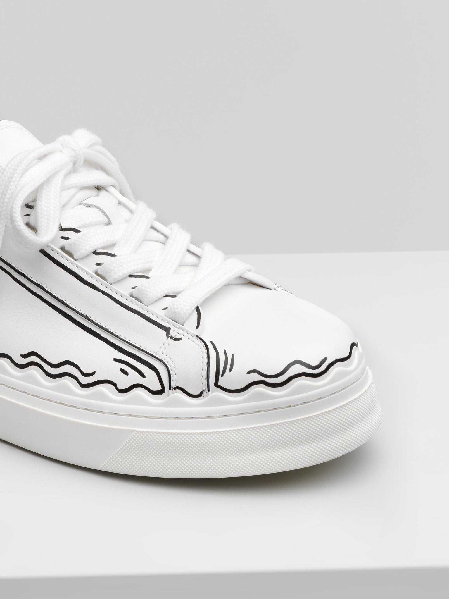 Baskets Lauren en cuir - White