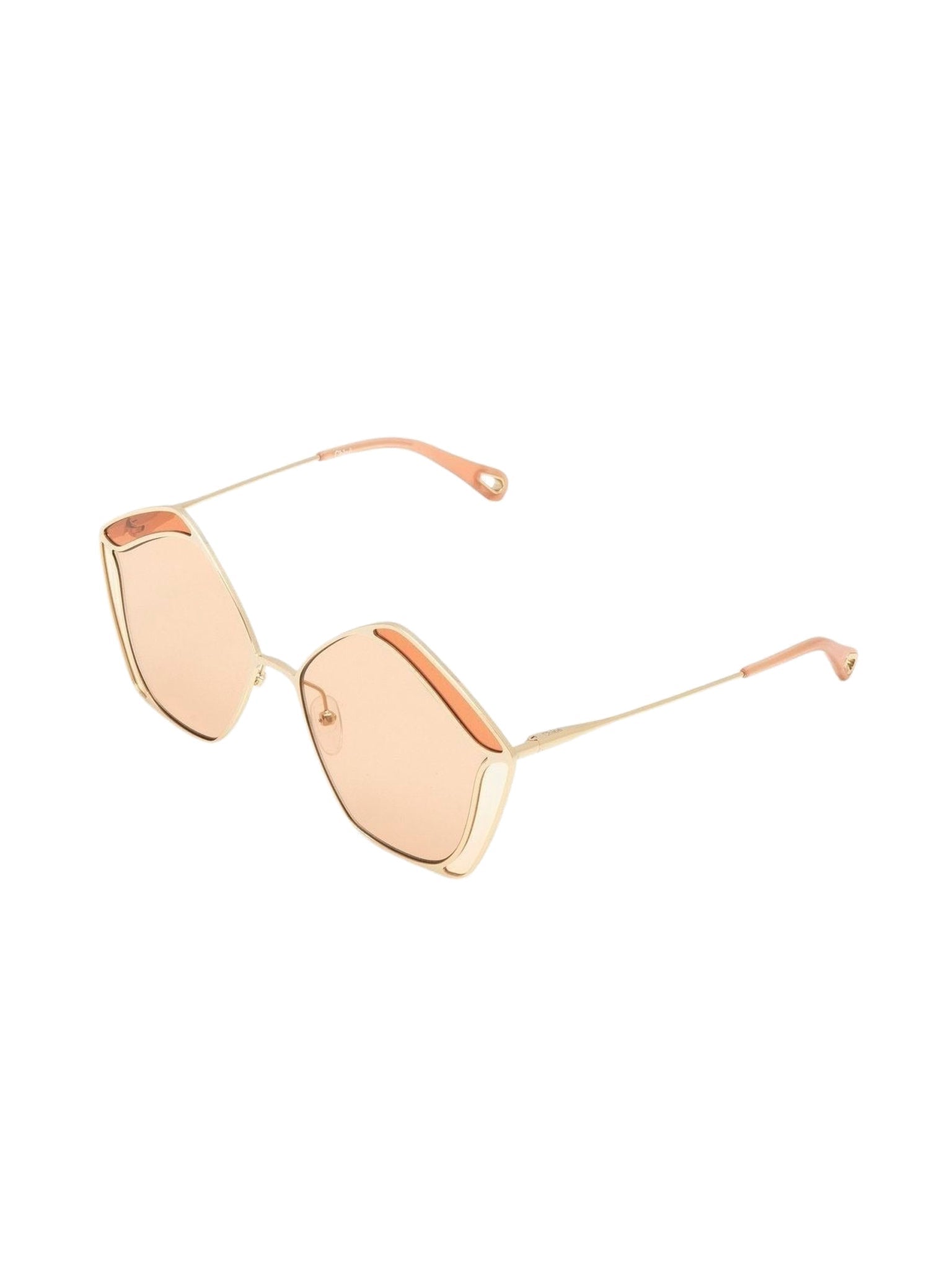 Lunettes de soleil pentagone Gemma - Gold & Nude