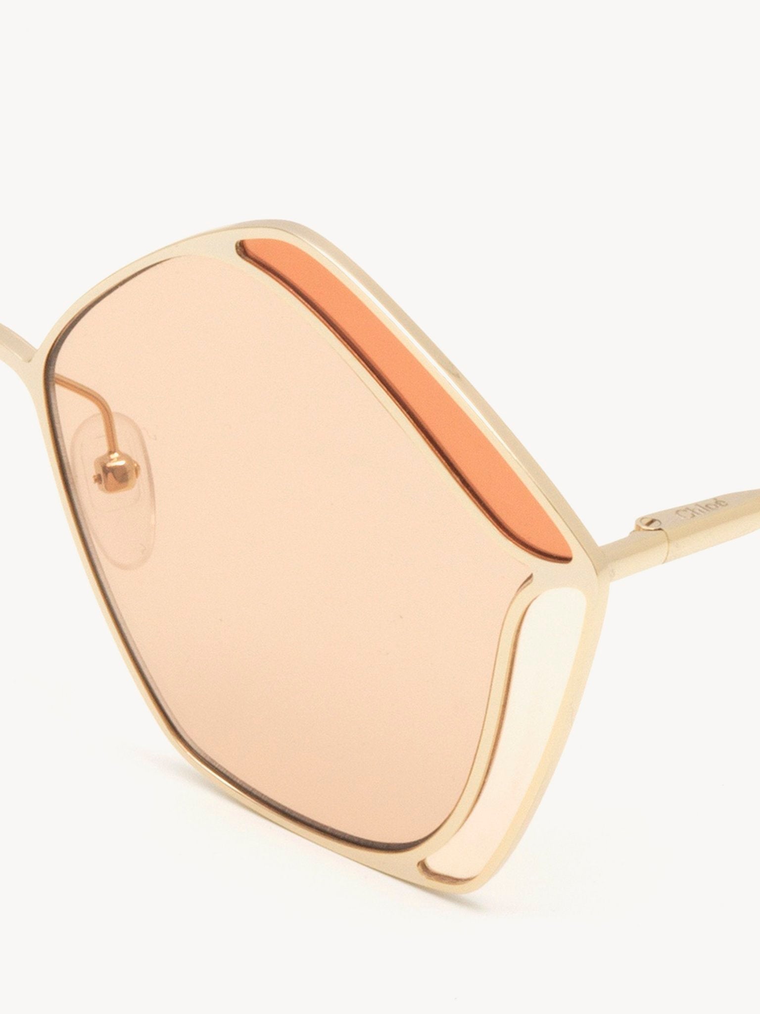 Lunettes de soleil pentagone Gemma - Gold & Nude