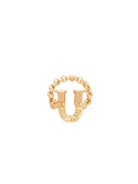 Bague Alphabet en laiton - Gold U