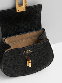 Mini sac à dos Drew en cuir - Black