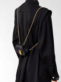 Mini sac à dos Drew en cuir - Black