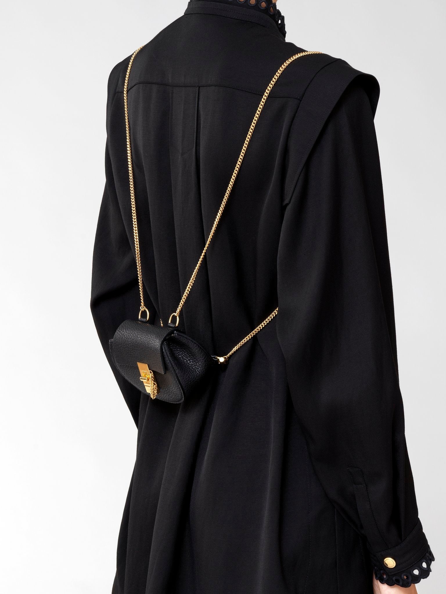 Mini sac à dos Drew en cuir - Black