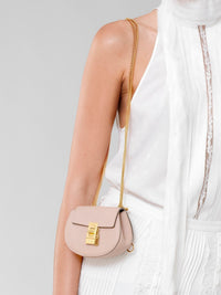 Mini sac à dos Drew en cuir - Cement Pink