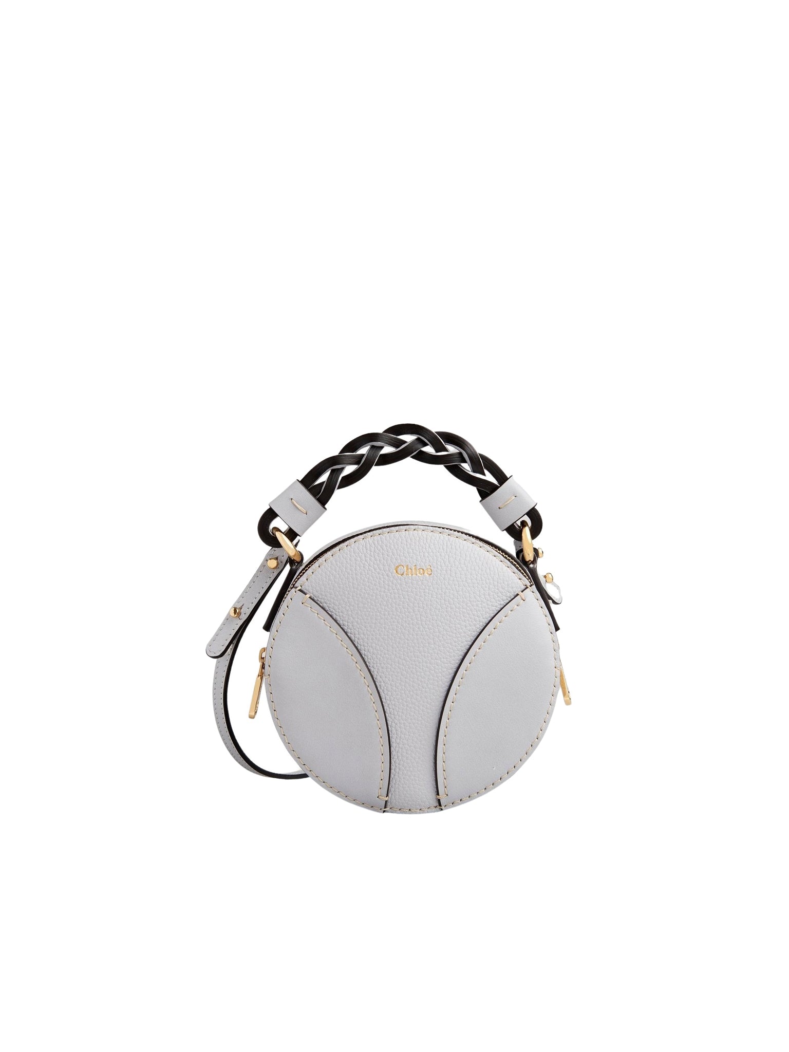 Mini sac rond Daria en cuir - Light Cloud