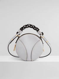 Mini sac rond Daria en cuir - Light Cloud