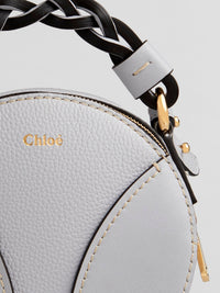 Mini sac rond Daria en cuir - Light Cloud
