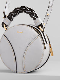 Mini sac rond Daria en cuir - Light Cloud