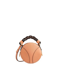 Mini sac rond Daria en cuir - Peach Bloom