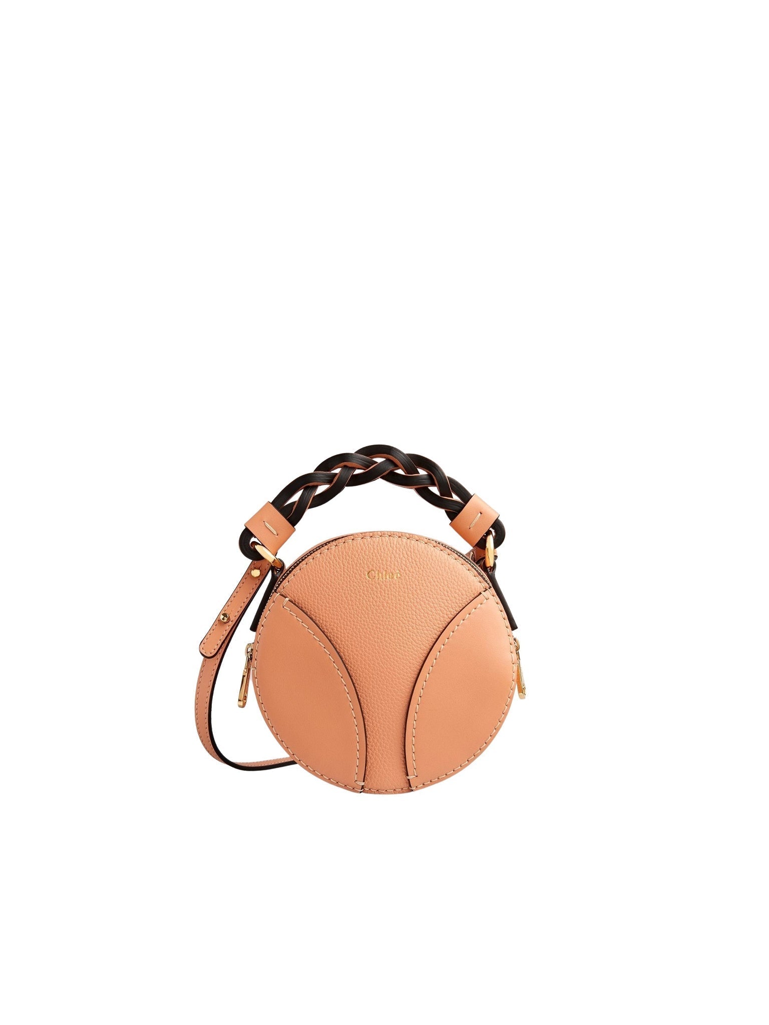 Mini sac rond Daria en cuir - Peach Bloom