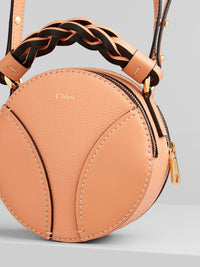 Mini sac rond Daria en cuir - Peach Bloom