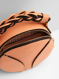 Mini sac rond Daria en cuir - Peach Bloom