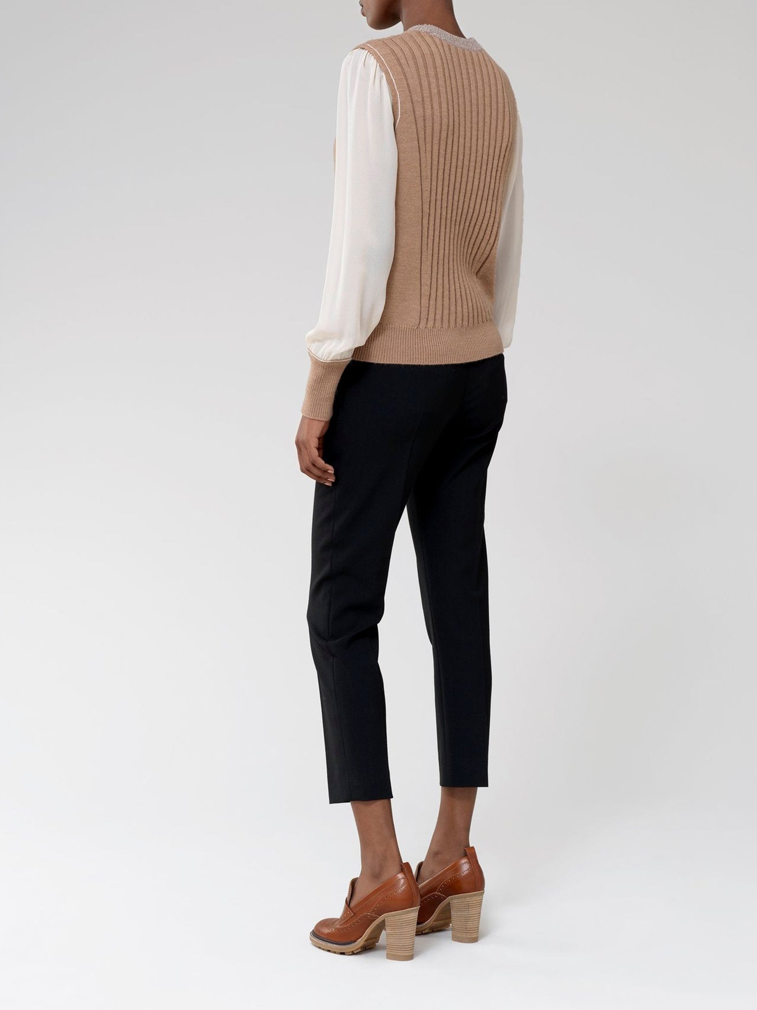 Pantalon cigarette en laine vierge - Black