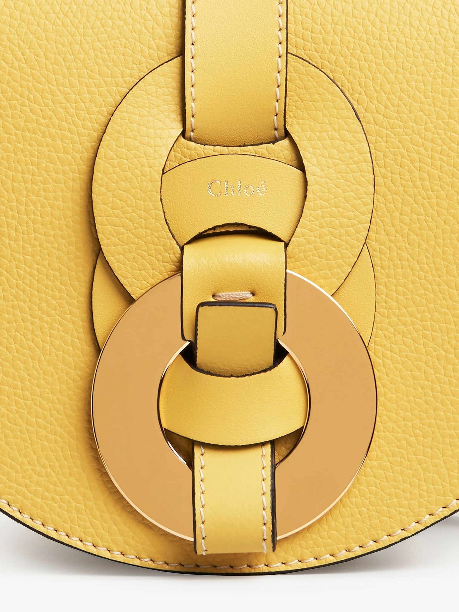 Petit sac porté épaule Darryl en cuir - Sultan Yellow