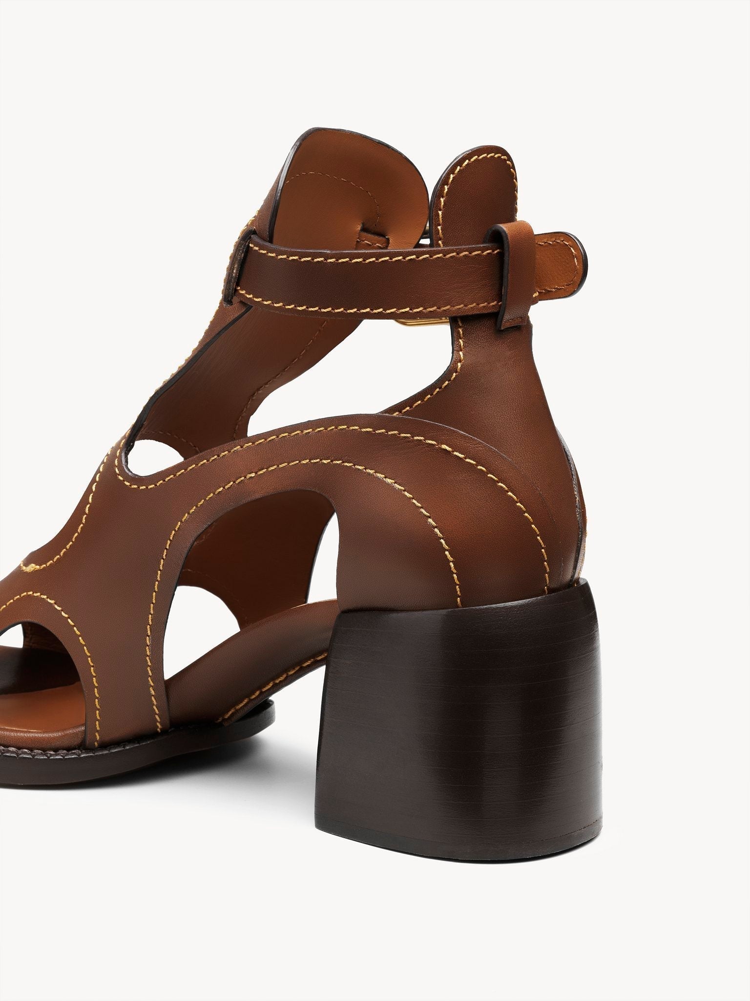 Bottines Gaile ouvertes en cuir - Sooty Brown