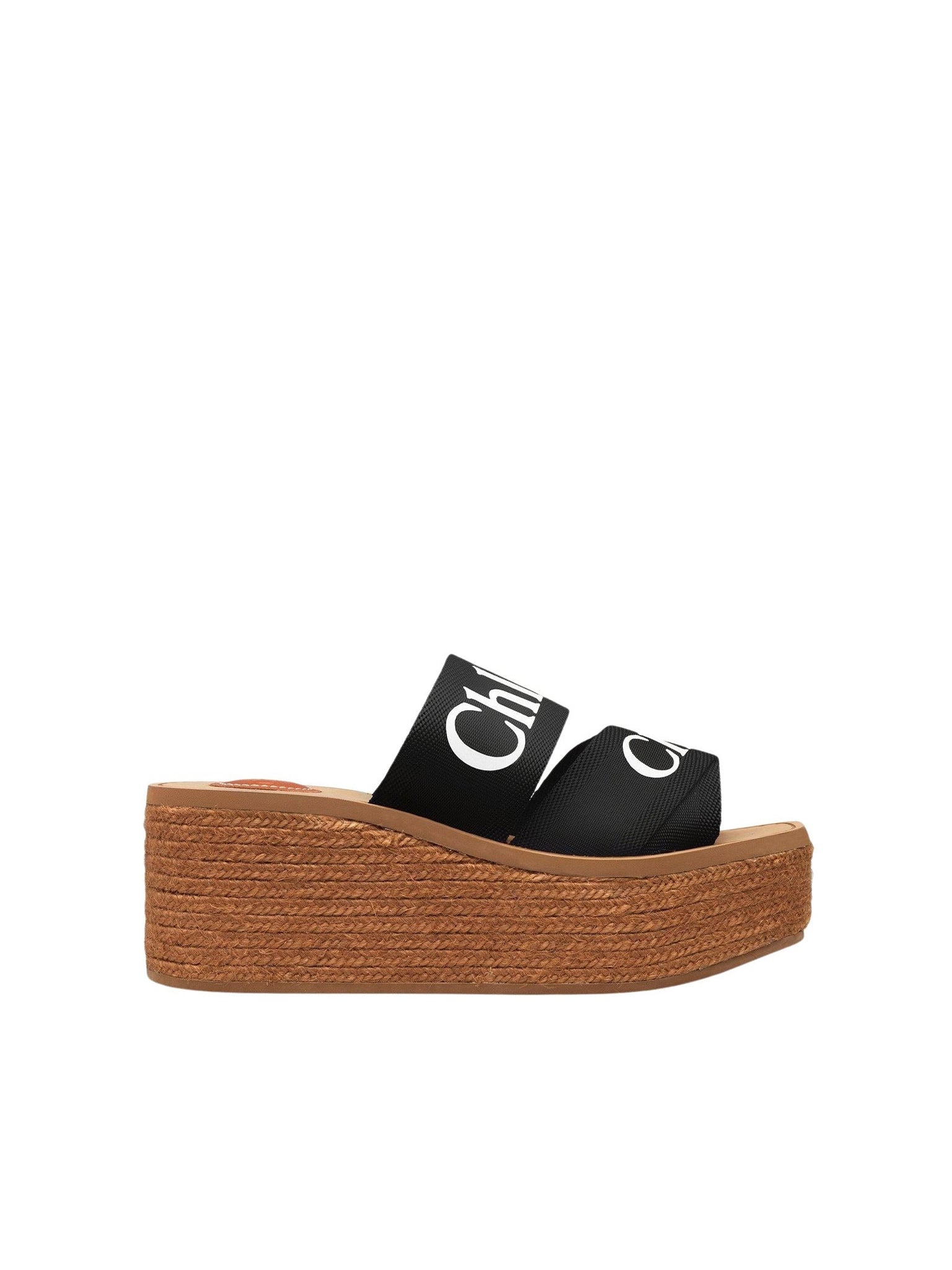 Mules espadrilles compensées Woody - Black & White