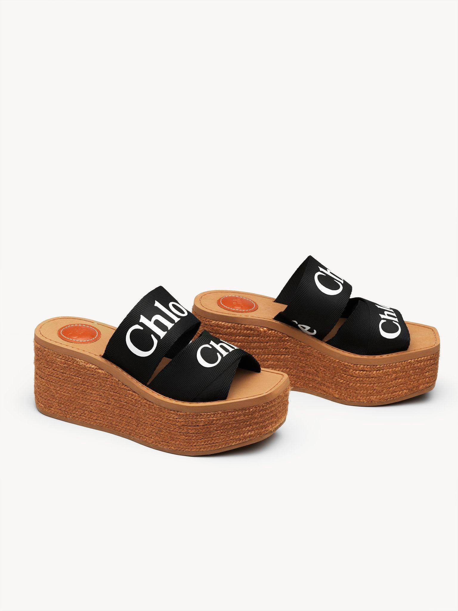 Mules espadrilles compensées Woody - Black & White