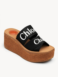 Mules espadrilles compensées Woody - Black & White
