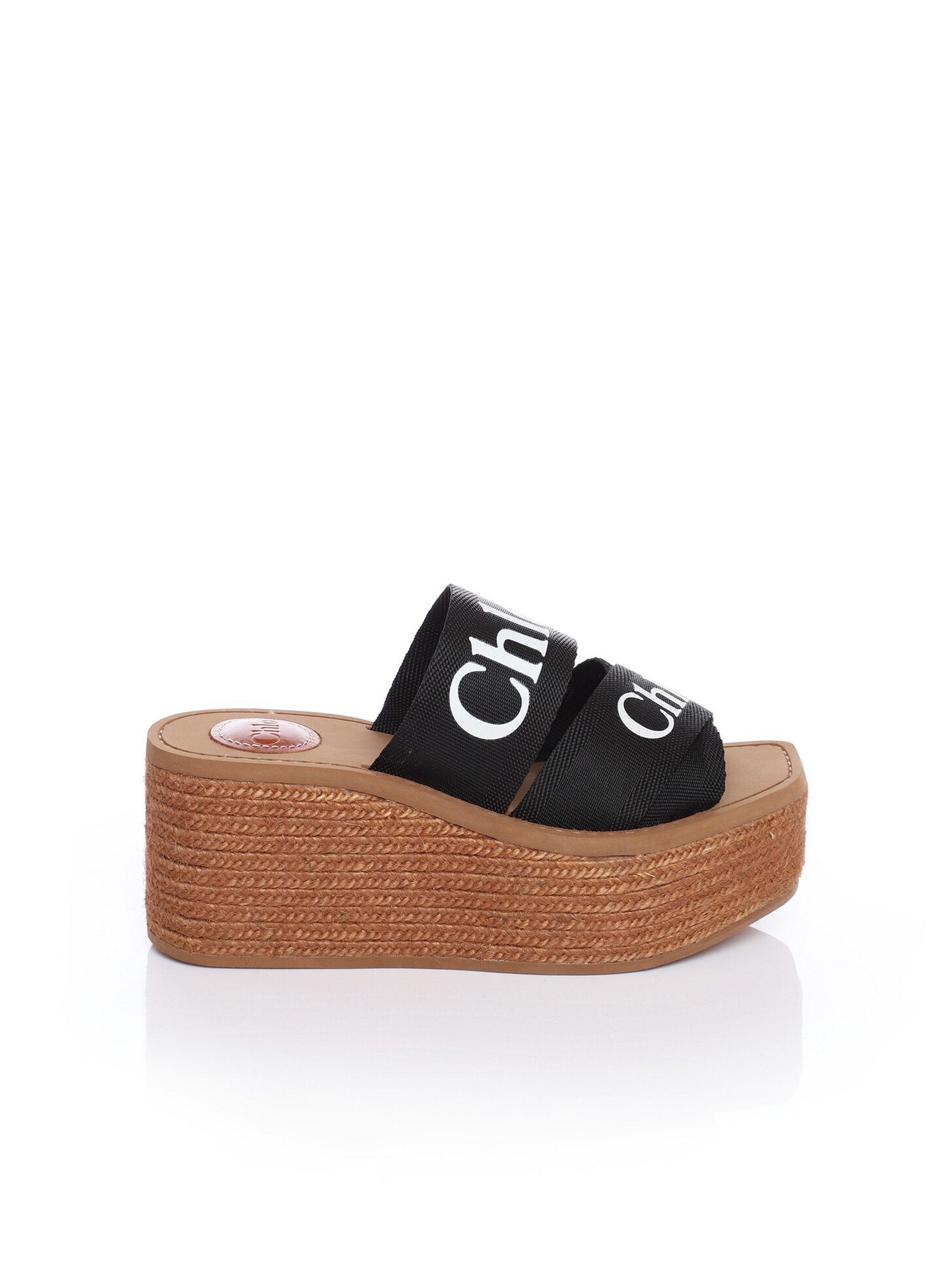 Mules espadrilles compensées Woody - Black & White