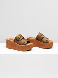 Mules espadrilles compensées Woody - Grove Brown