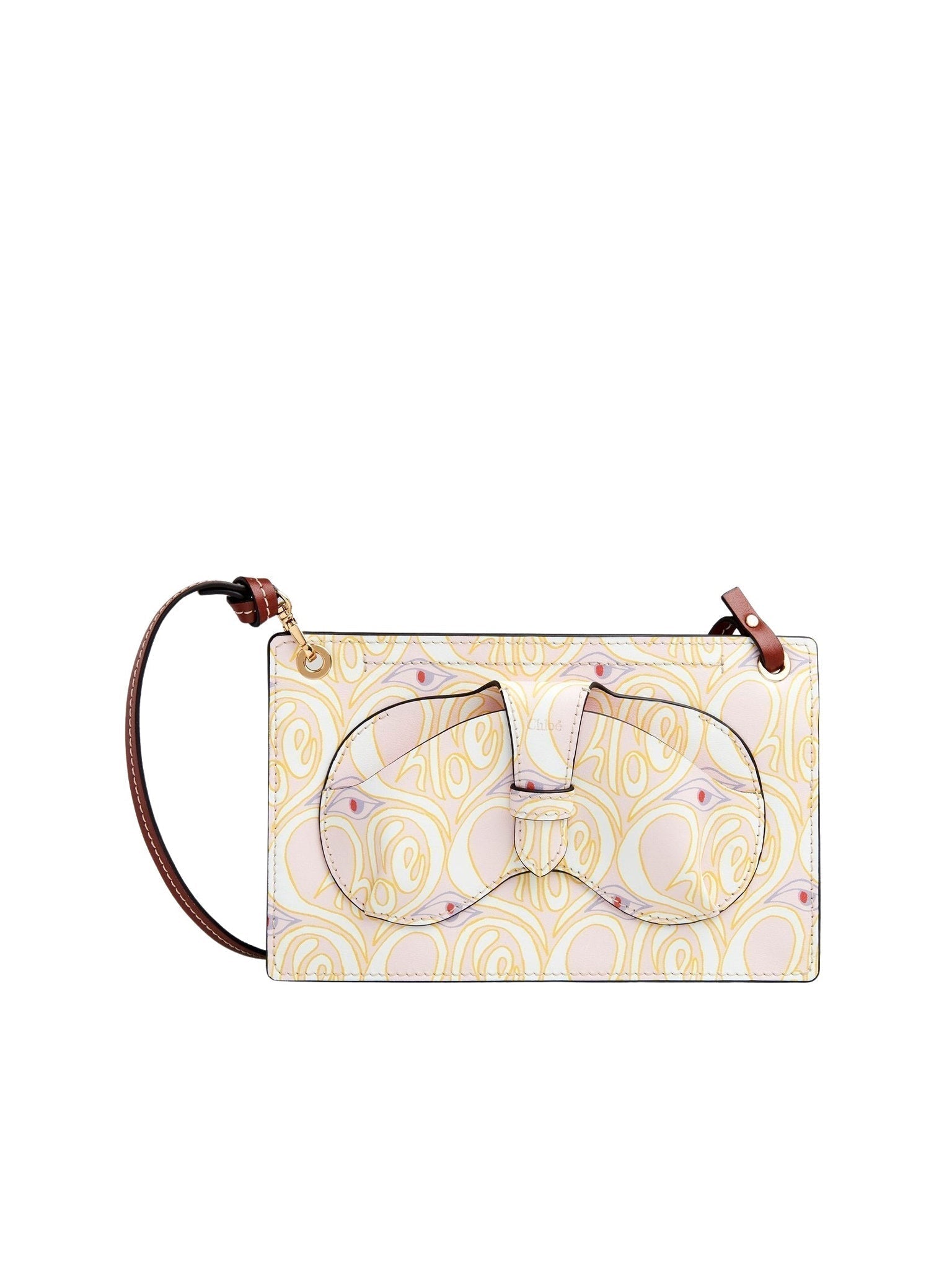 Pochette Lunettes & Téléphone Harrison en cuir - Pink & Yellow