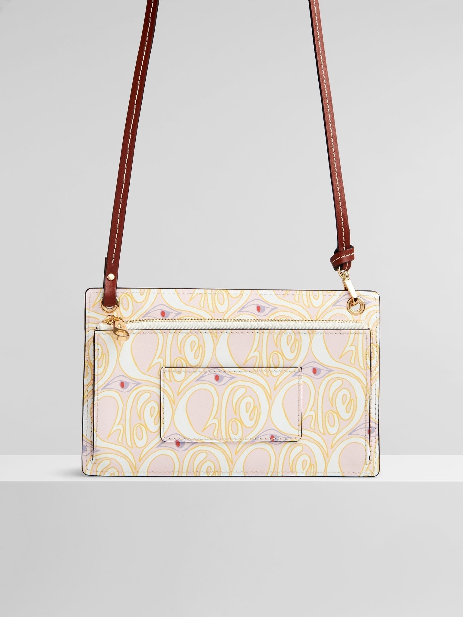 Pochette Lunettes & Téléphone Harrison en cuir - Pink & Yellow