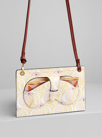 Pochette Lunettes & Téléphone Harrison en cuir - Pink & Yellow