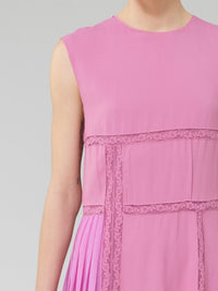Robe sans manches brodée en dentelle - Velvety Pink