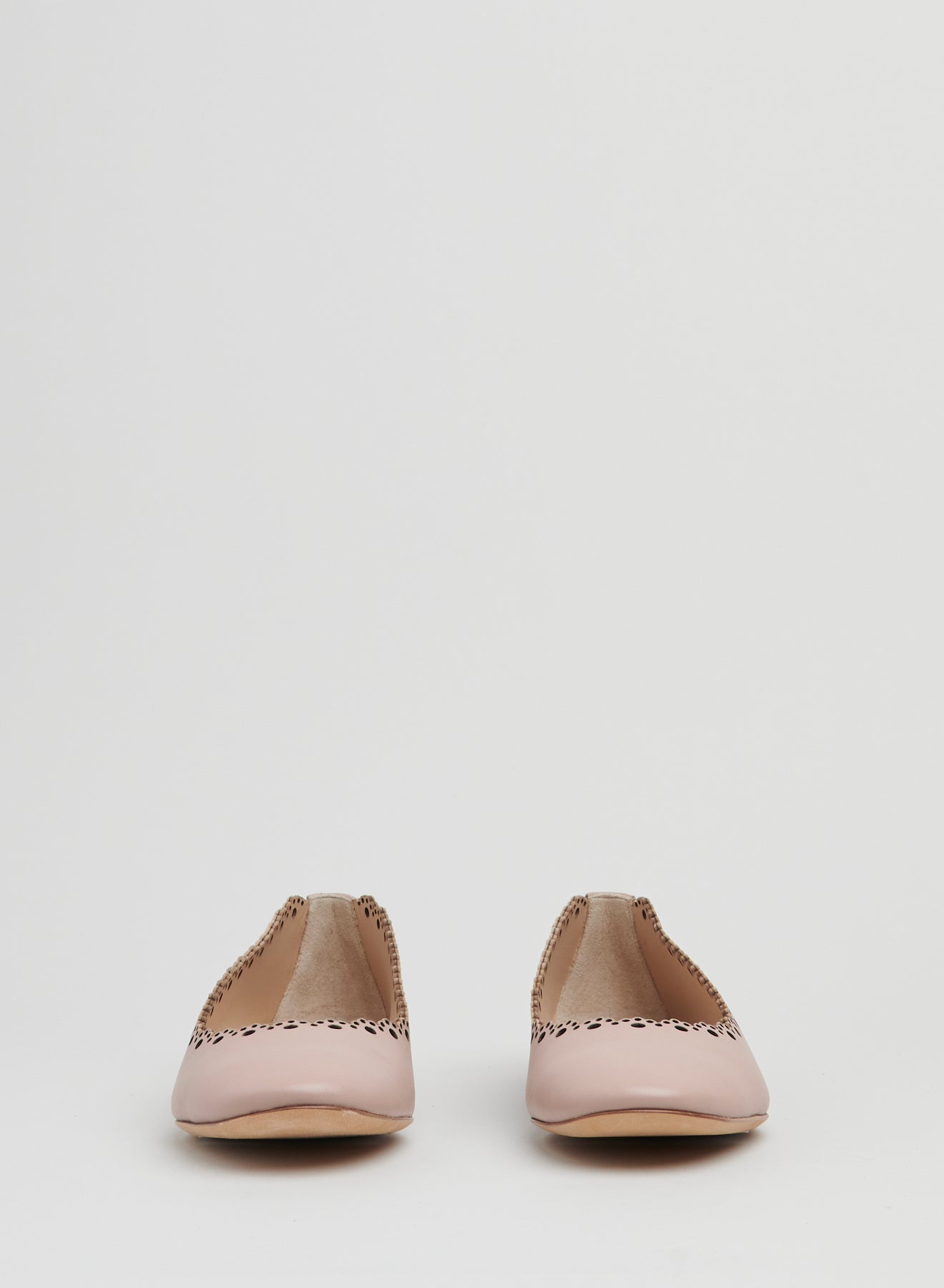 Ballerines Lauren en cuir laser - Thé Rose
