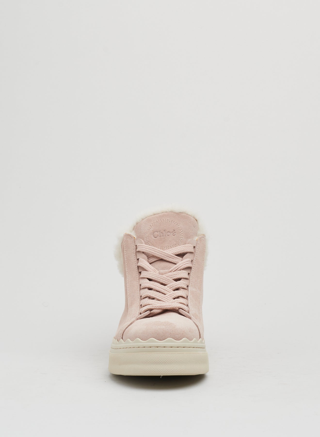 Baskets mi-hautes Lauren en cuir suédé - Rose Érable
