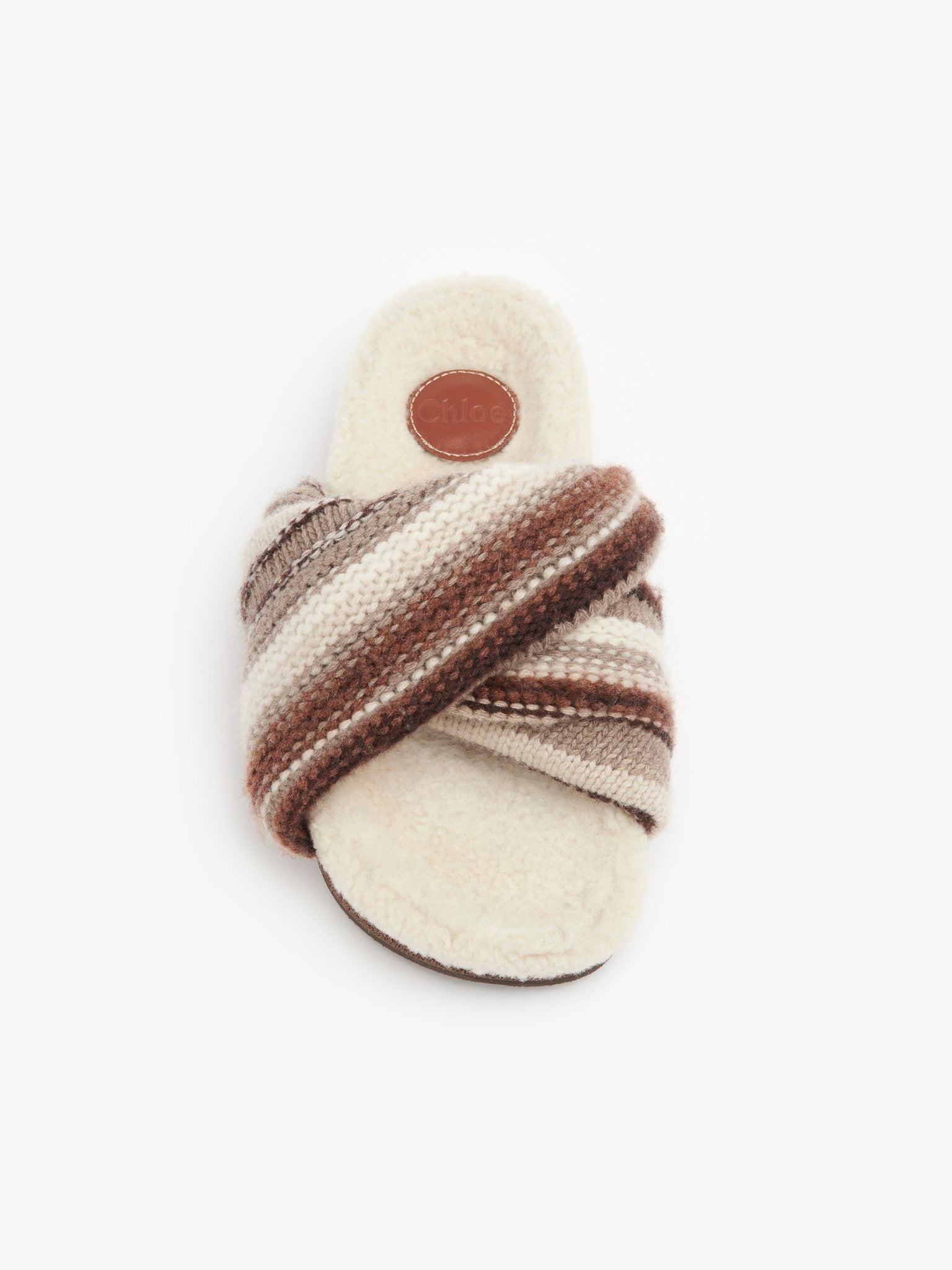 Mules Wavy en cachemire - Multicolor Brown