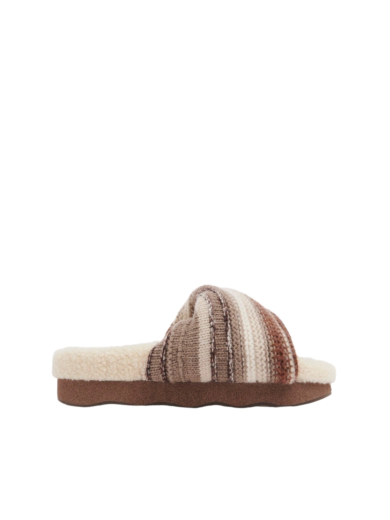 Mules Wavy en cachemire - Multicolor Brown