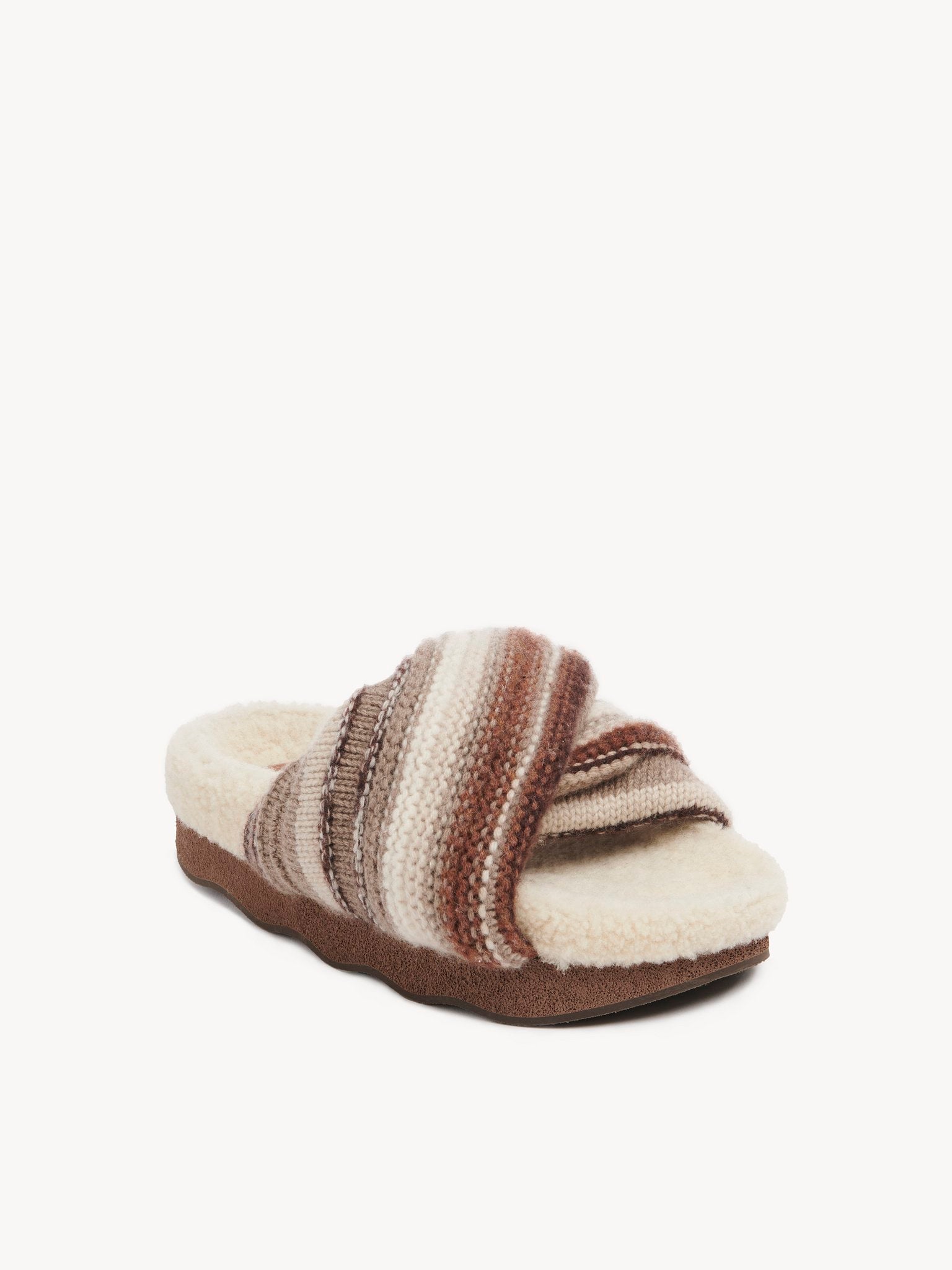 Mules Wavy en cachemire - Multicolor Brown