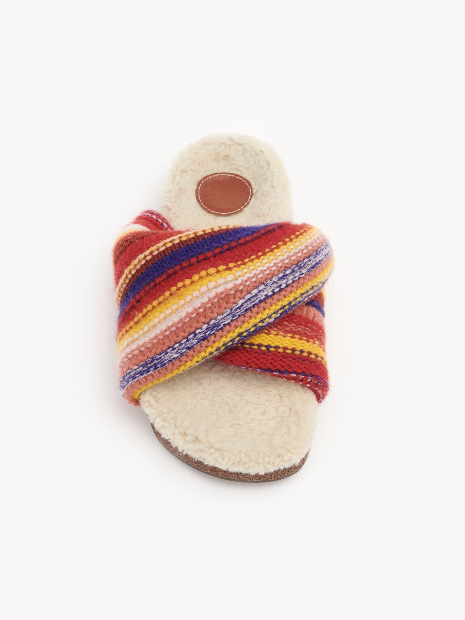 Mules Wavy en cachemire - Multicolor Red