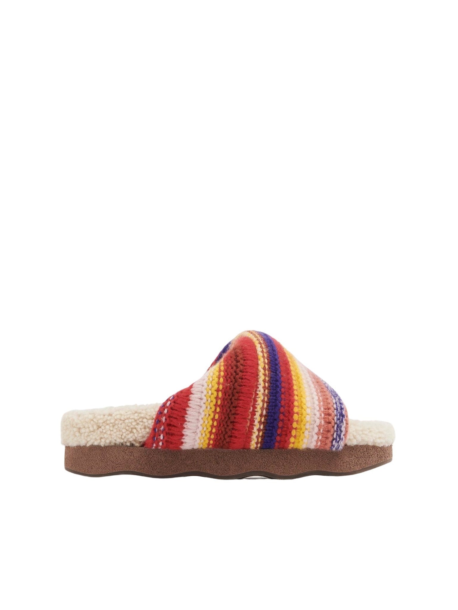 Mules Wavy en cachemire - Multicolor Red
