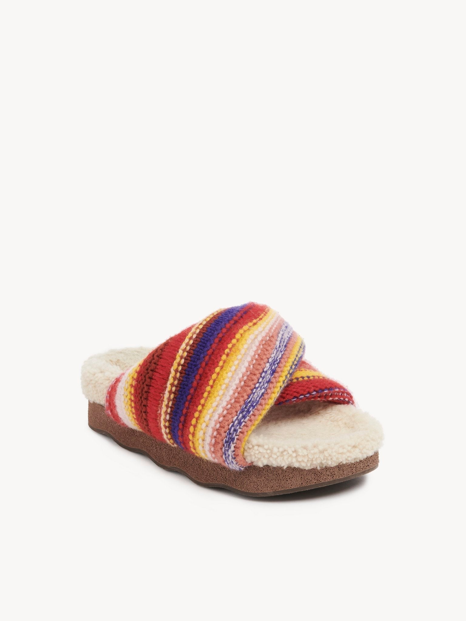 Mules Wavy en cachemire - Multicolor Red