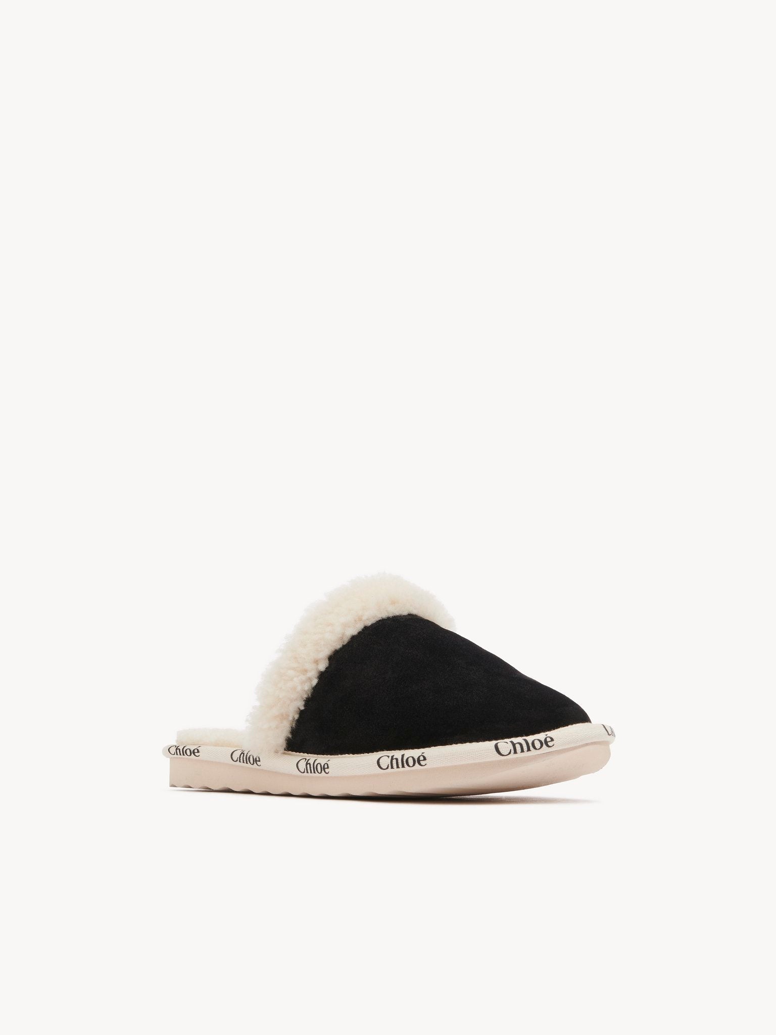 Mules Woody en cuir - Black & White