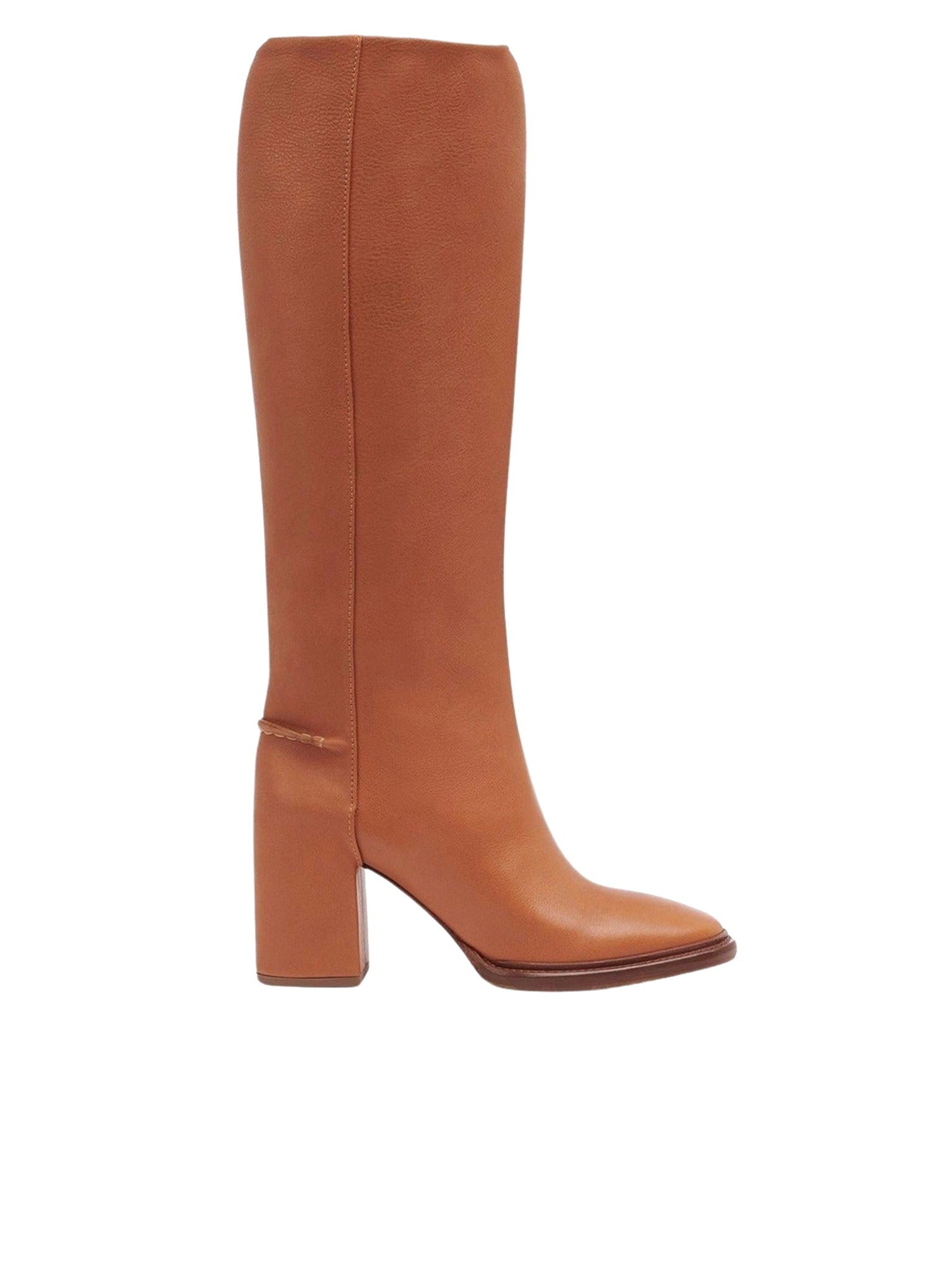 Bottes à talons Edith en cuir - Luminous Ochre