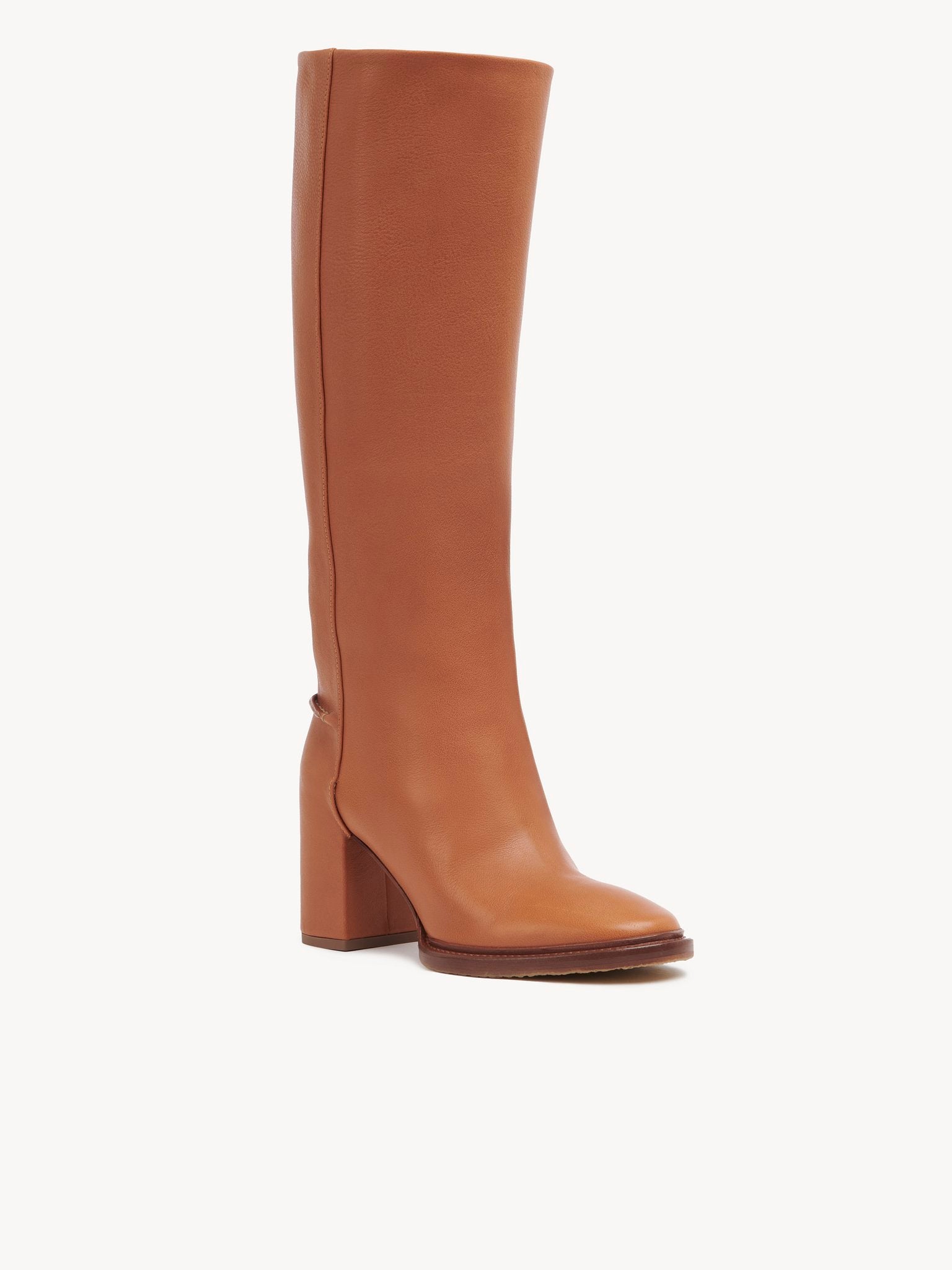 Bottes à talons Edith en cuir - Luminous Ochre