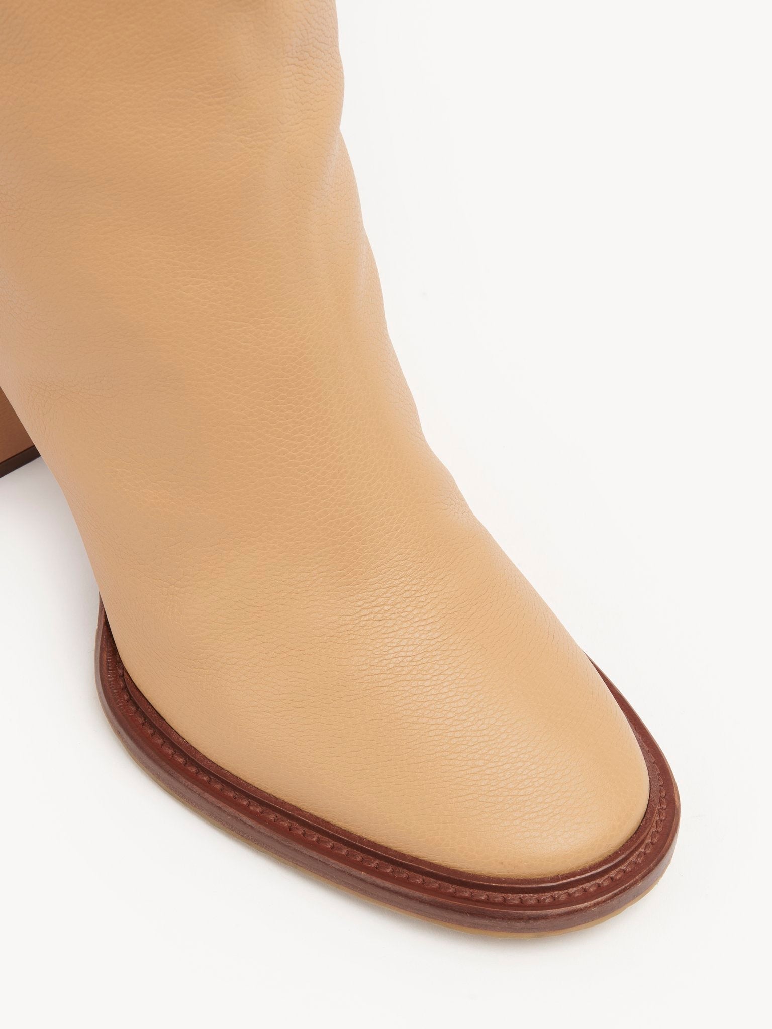 Bottes à talons Edith en cuir - Soft Tan