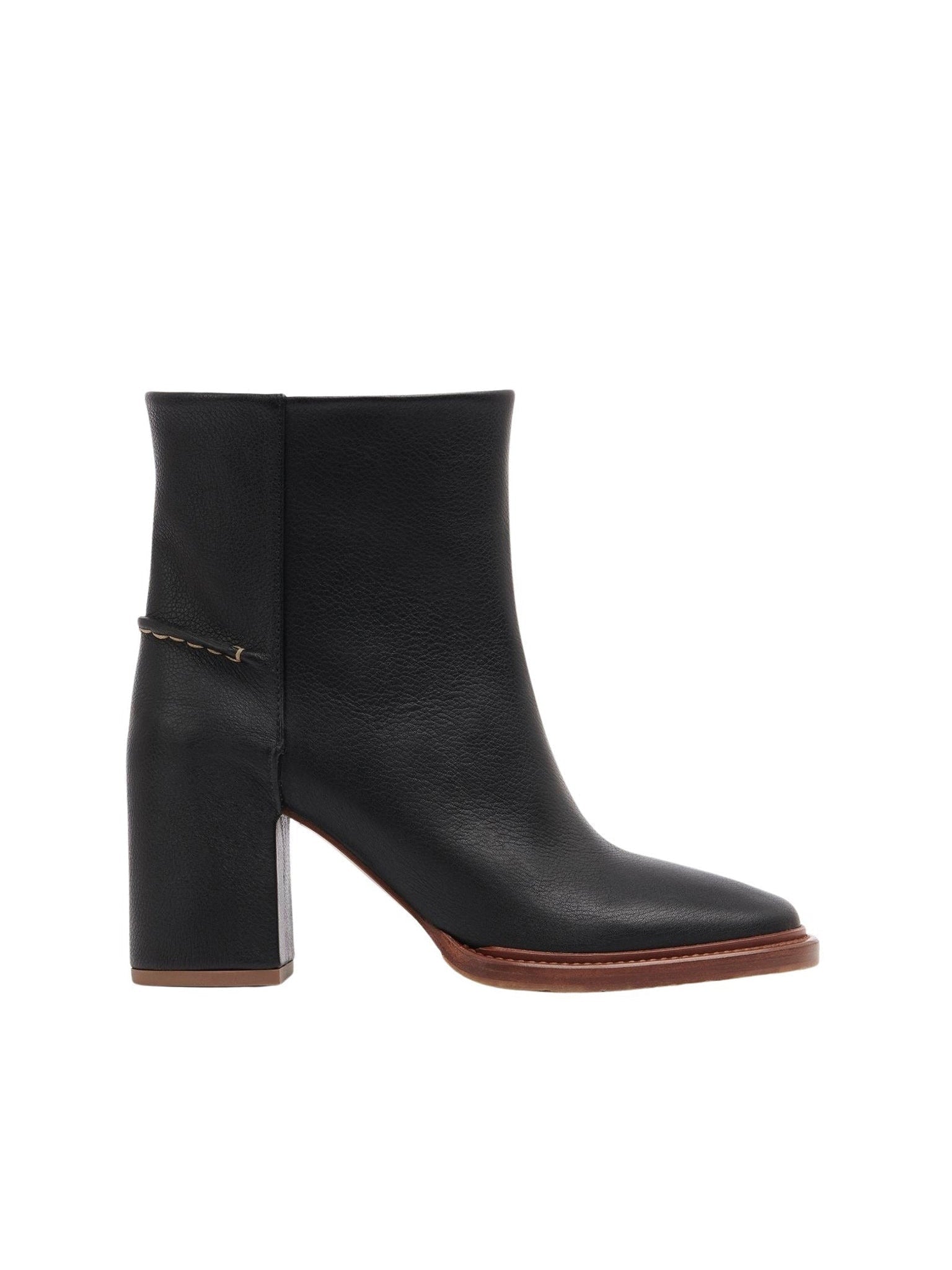 Bottines Edith à talons en cuir - Black