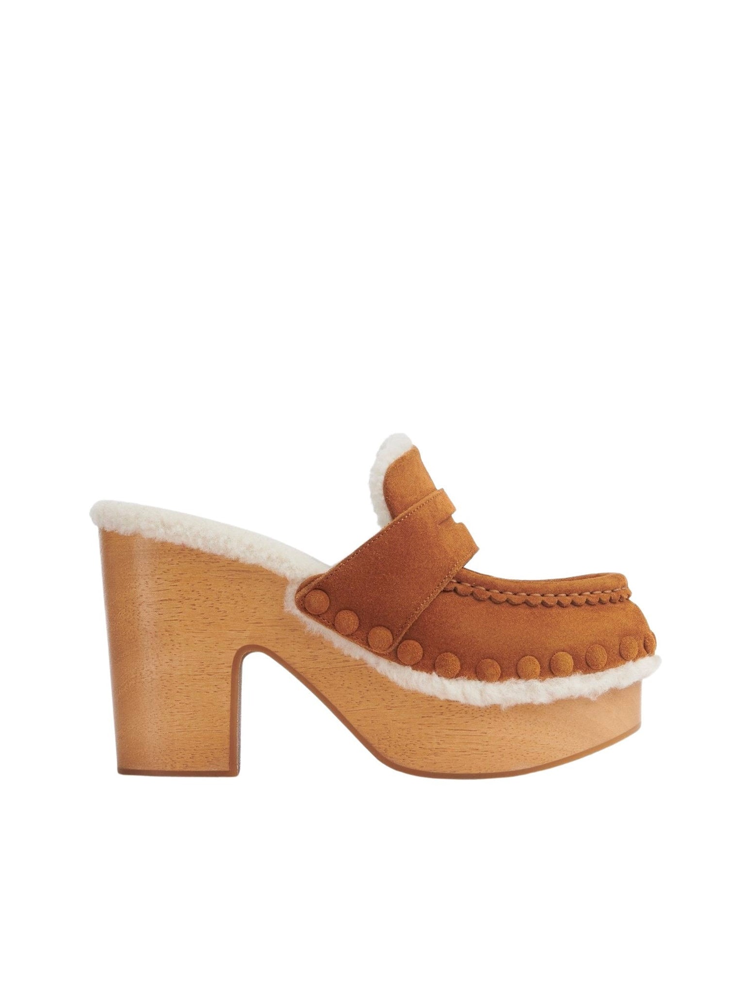 Sabots Joy High en cuir - Caramelo