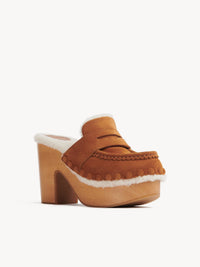 Sabots Joy High en cuir - Caramelo