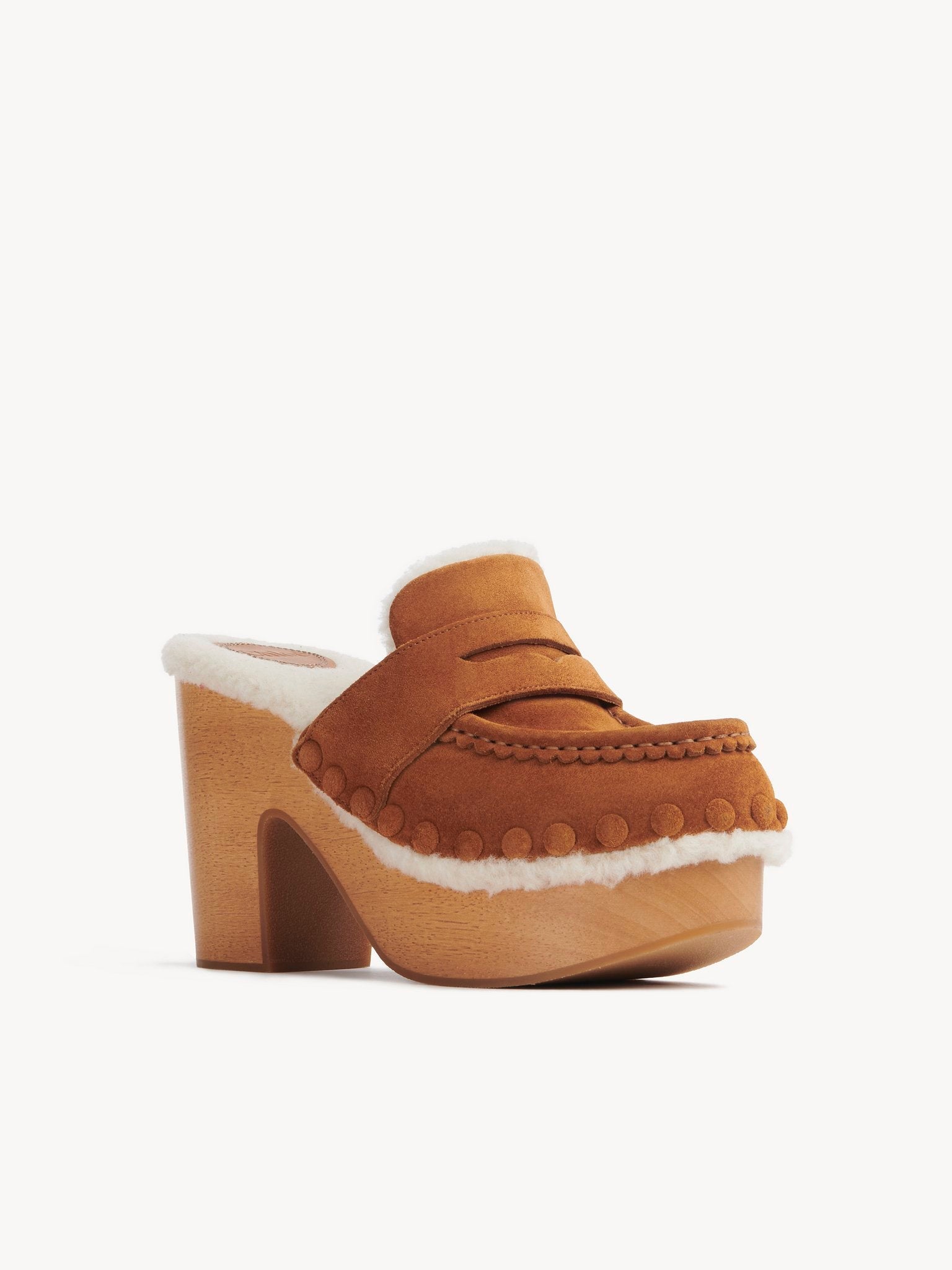 Sabots Joy High en cuir - Caramelo