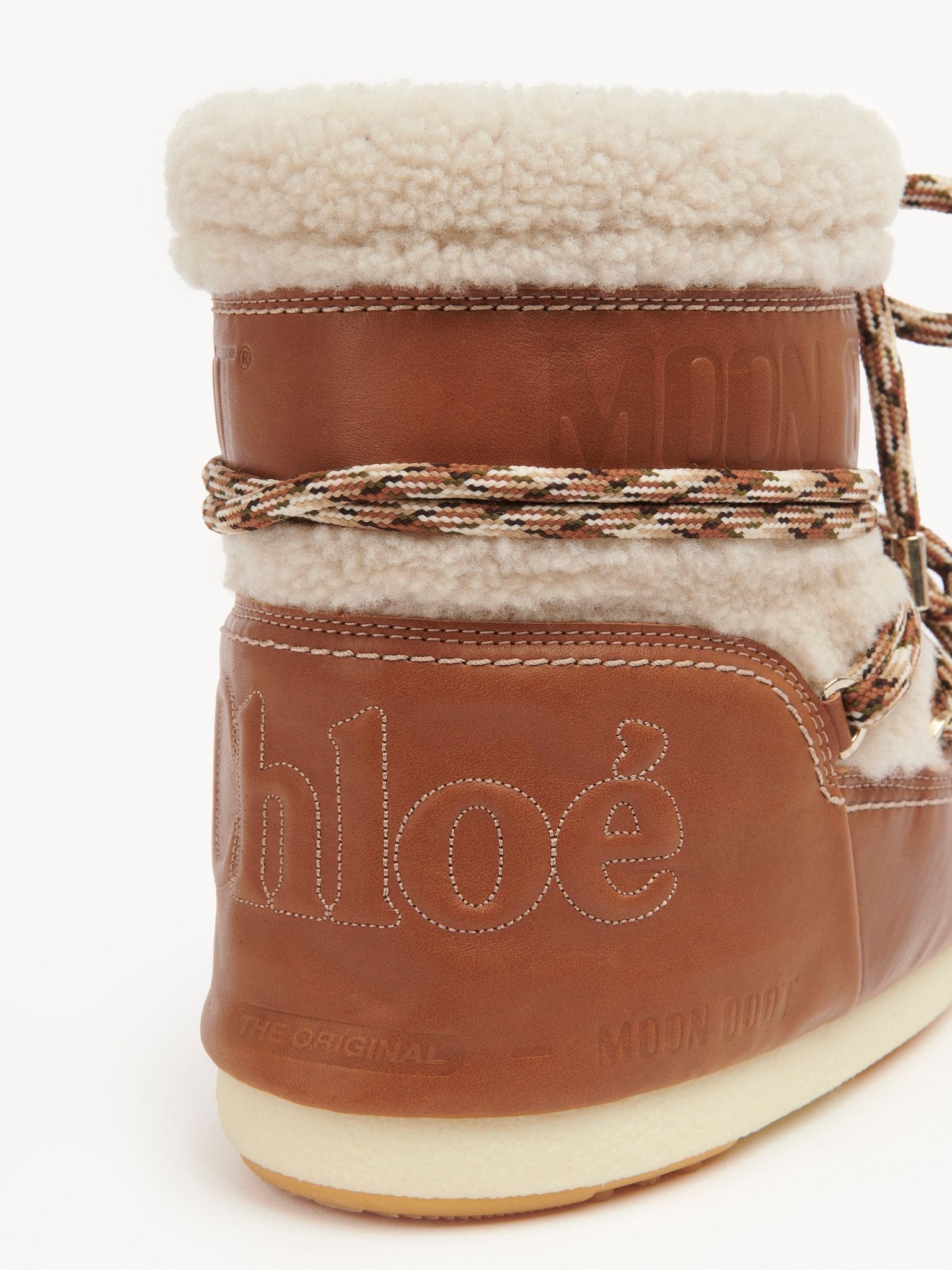 Boots Chloé x Moon Boot en cuir - Luminous Light