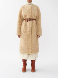 Manteau cocon en cuir - Buttercream