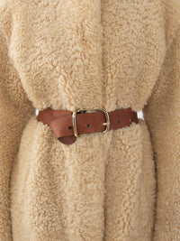Manteau cocon en cuir - Buttercream