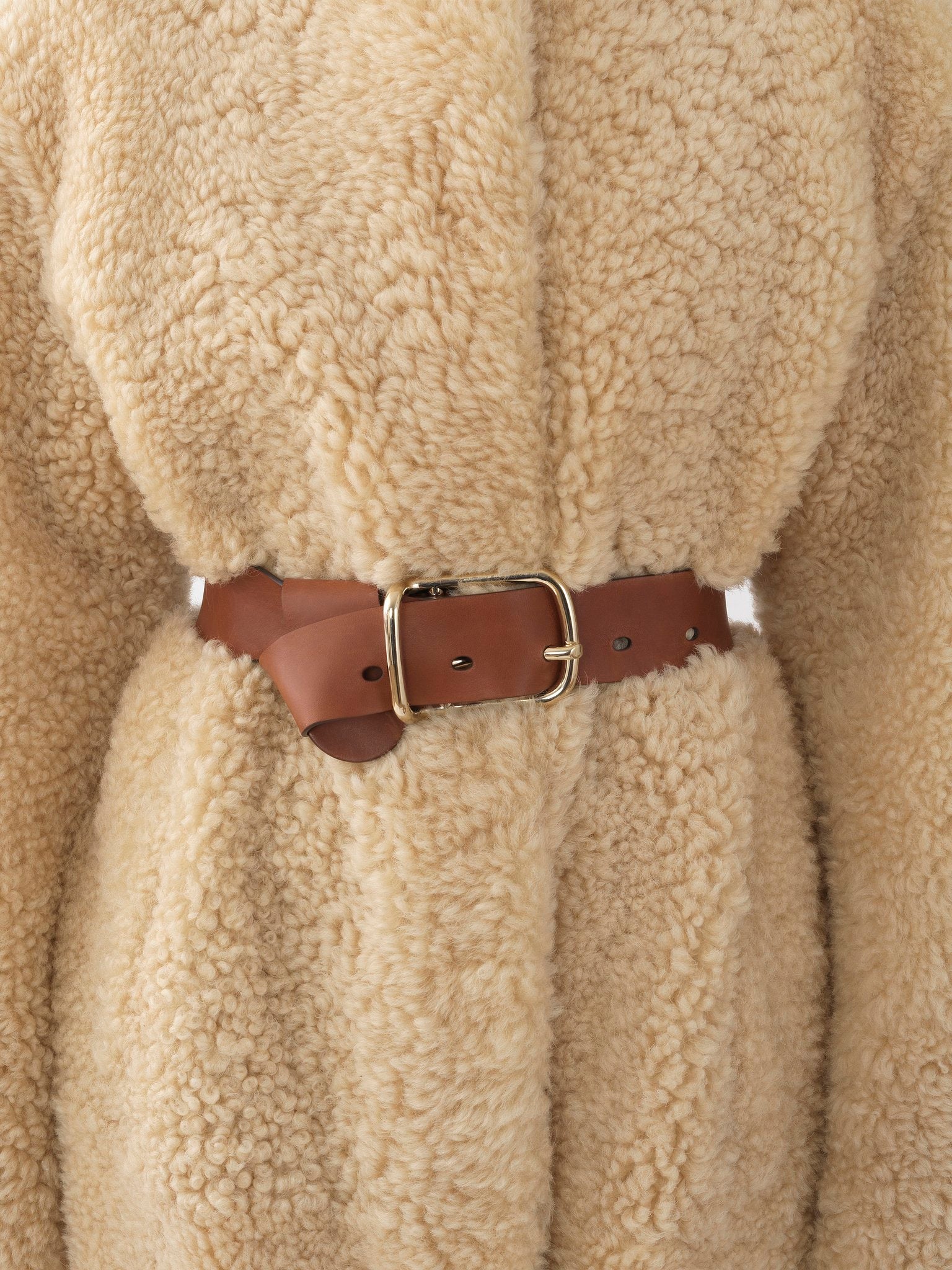 Manteau cocon en cuir - Buttercream