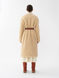 Manteau cocon en cuir - Buttercream