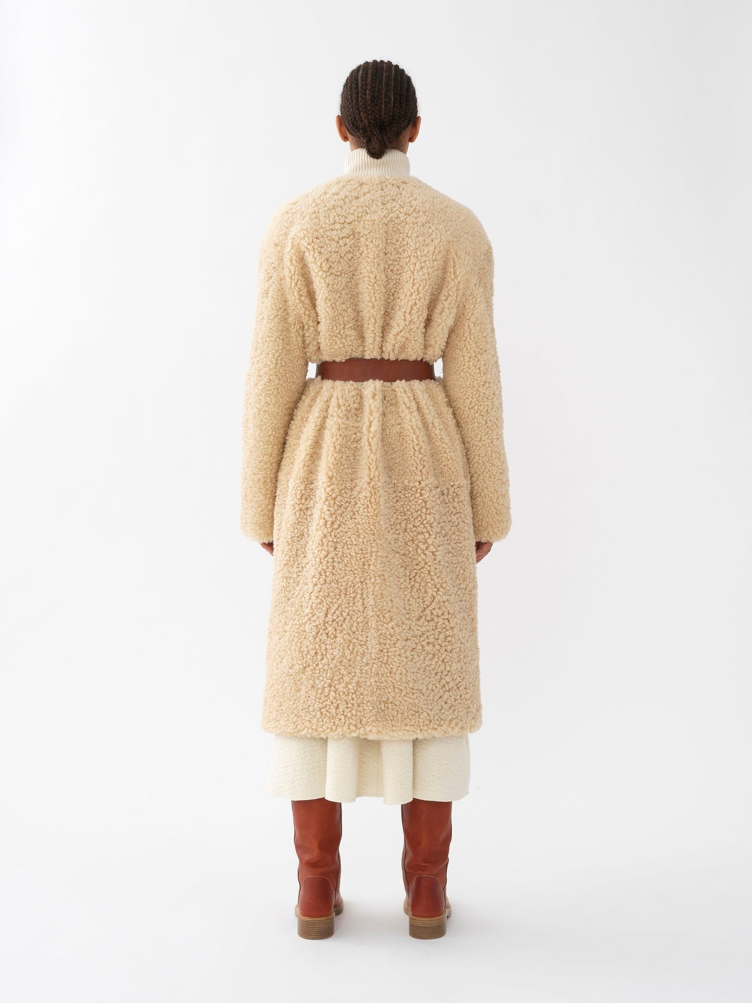 Manteau cocon en cuir - Buttercream